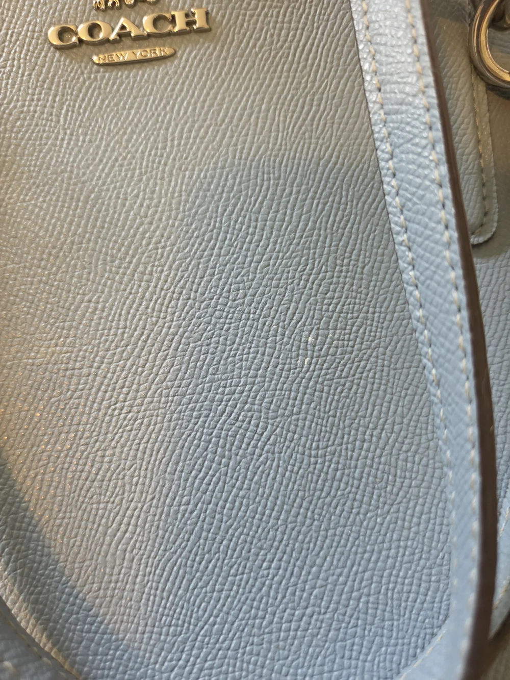 COACH Light Blue Leather Satchel - Elegant Women's Handbag